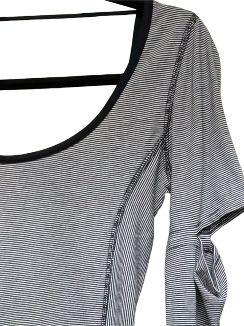 DC Women's Striped Performance Long Sleeve Top Cashew Heathered Black S - Picture 6 of 13